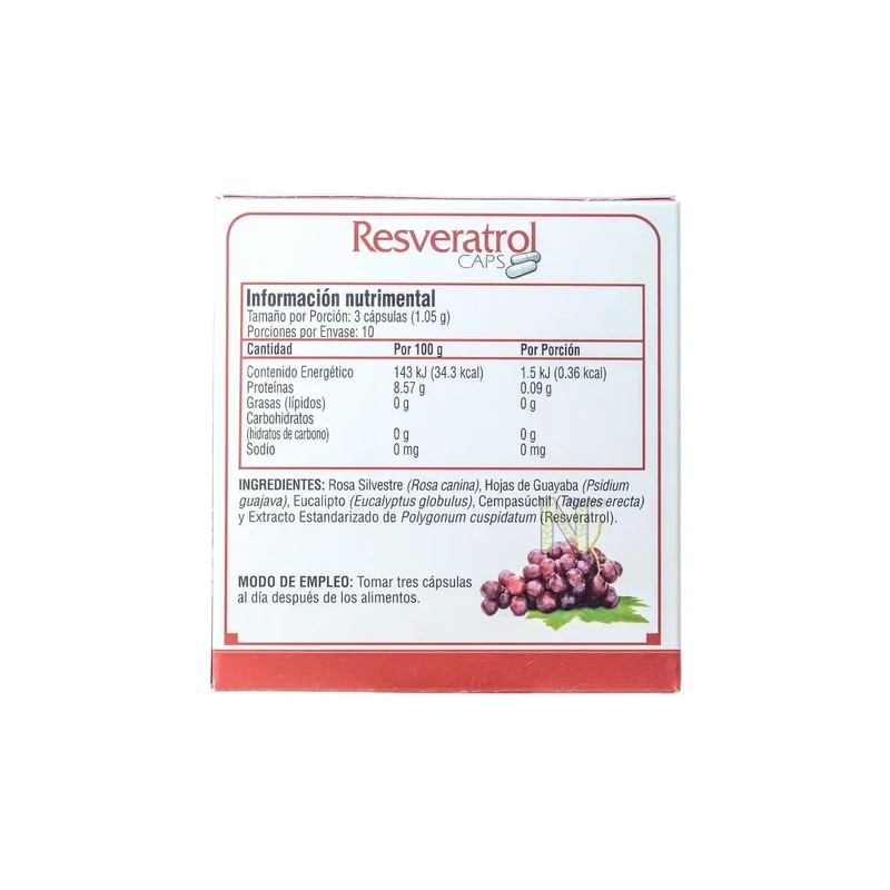 Resveratrol Greenside: Suplemento en Cápsulas con 30 Unidades