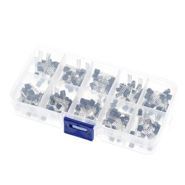 Fasizi 200pcs Trioden Transistor Kit S8050 S8550 S9012 S9013 S9014 2N3904 2N3906 C1815 A1015 MJE13001 Transistor Assortment Kit + Plastic box