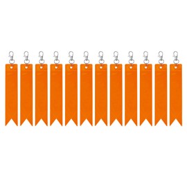 PATIKIL Reflective Keychain Tags, 12 Pack Safety Reflector Tag Reflective Pendant PVC Reflector Gear Keychain for Backpack Cycling Walking, Orange-Yellow