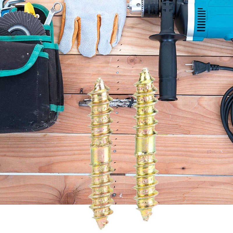 20pcs Double Ended Dowel Screw Self Tapping Threaded Bolts Woodworking