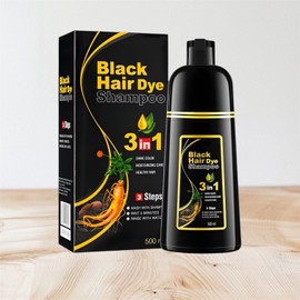 zak beauty Black Hair Dye Shampoo for Men and Women Instant Hair Colour Shampoo 100% Grey Coverage Easy and Fast Long-Lasting Colour 3 in 1 Black Hair Dye 500 ml