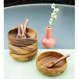 Pacific Merchants Trading Acaciaware Round Calabash Bowl, 6-Inch by 2-Inch