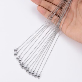 Loprome 32 Piezas de Cadenas de Collar de 20 Pulgadas, Cadena de eslabones de Acero Inoxidable, Collar con Cierres de Langosta para Hacer Joyas de Bricolaje, Acero 20 Pulgadas