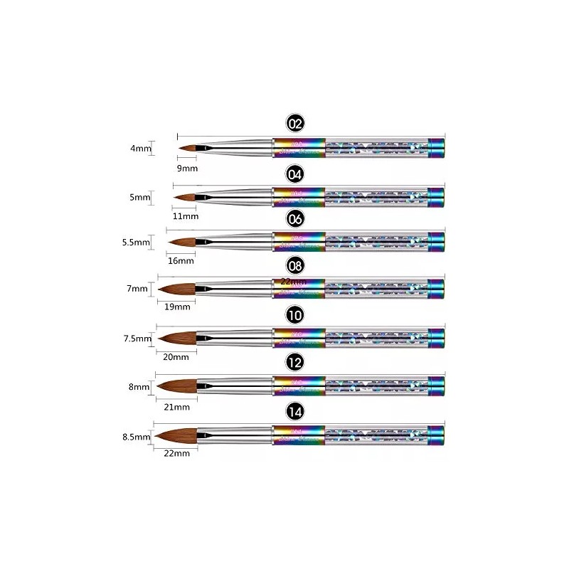 Shine Chance Diamante De Imitación De Arcoíris 100% Kolinsky De