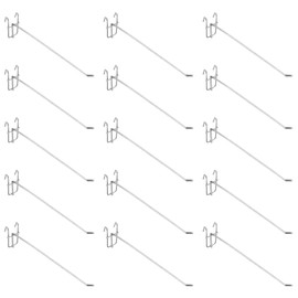 sourcing map 15Pcs 9.84" Pegboard Hook Display Hook, Metal Grid Wall Bracket Peg Board Display Hook Panels Hooks for Supermarkets, Boutiques, Accessories Stores, and Department Stores (Silver)