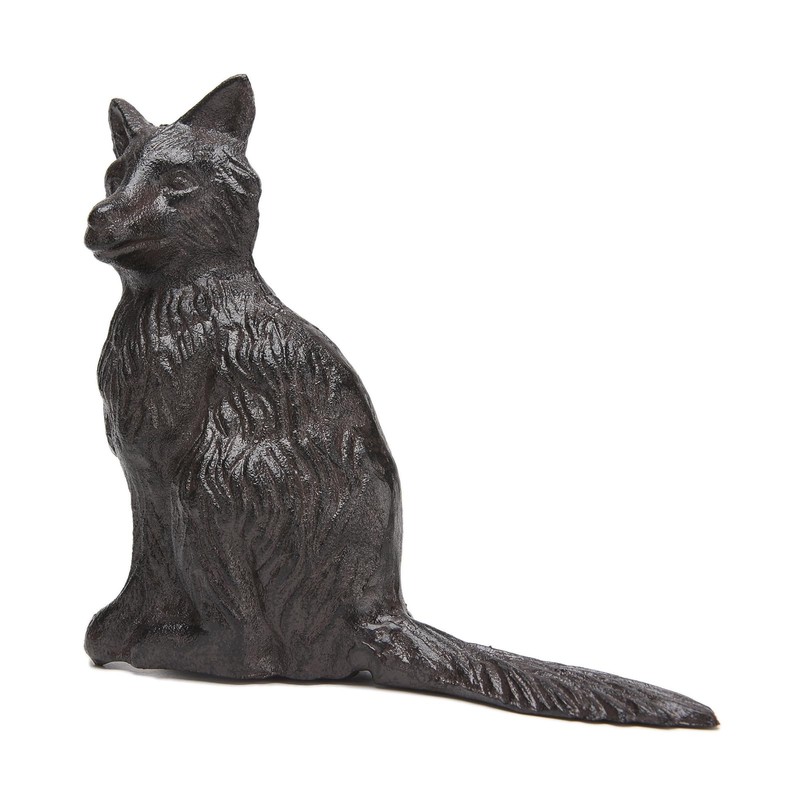 BRASSTAR Cast Iron Animal Door Stopper Fox Shape Heavy Duty