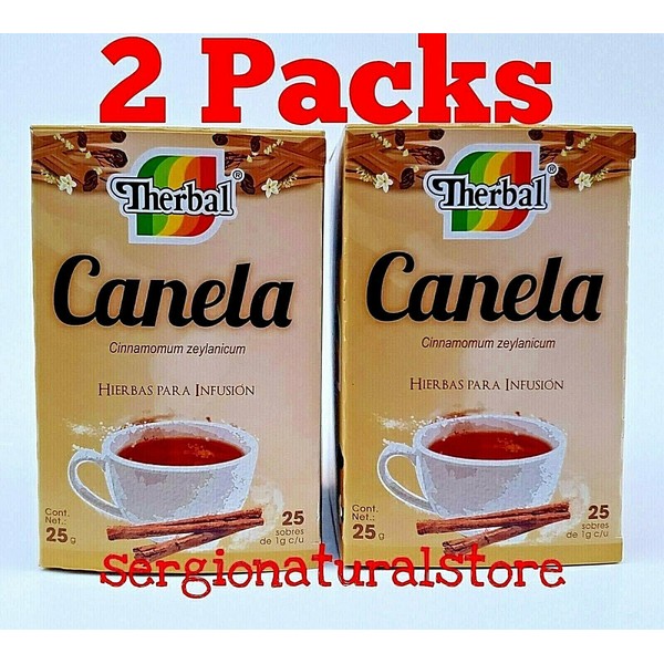 2 Packs Cinnamon Tea / Te de Canela 50 Wrapped Tea Bags Infusion Made in Mexico