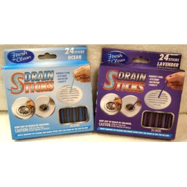 Fresh -n- Clean Drain Sticks 2/24 Pk Keeps Drains & Pipes Clear Odor Free Lavender/ Ocean Scent