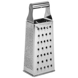 Cheese Grater, Stainless Steel, 4-Sided Square Grater & Kitchen Grater, Vegetable Slicer, Grater for Vegetables, Non-Slip Base, Practical Gadgets for the Kitchen, Silver