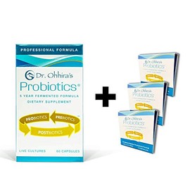 Dr. Ohhira's Probiotics Professional Formula - 60 Capsules with Bonus 3 Travel Size Samples (6 Capsules Bonus)