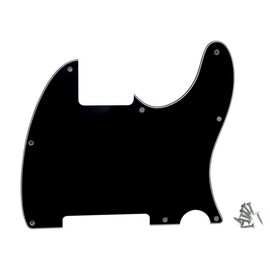 ROZILO 8 Hole Tele Blank Guitar Pickguard Tele Pick Guard Scratch Plate for Telecaster Black 3 Ply