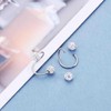 IRCOMULTI Silver Paved Crystal Ball Earrings Sparkling Rhinestone Double Ball