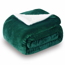 SOCHOW Sherpa Fleece Throw Blanket, Double-Sided Super Soft Luxurious Plush Blanket 127cm×150cm, Green