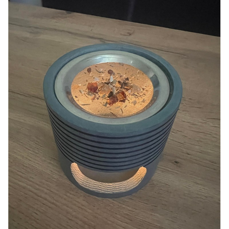 Softstone Nero Incense Burner / Tea Light with Stainless Steel