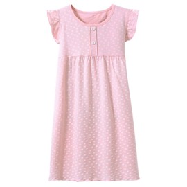 Allmeingeld Teen Girls' Princess Nighties Heart Print Nightgowns Christmas Nightshirt, Pink Heart, 11-12 Years