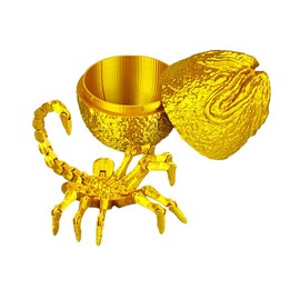 LQP 3D Printed Gold Alien Bug Egg Toy Desktop Decoration, Facehugger & Alien Eggs, Articulated Movable, Stress Relief & Imaginative Play, Adults & Teens with Autism/ADHD, Durable Resin Construction