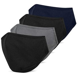 4-Pack Knit Fabric Face Mask Washable with Carbon Filter PM2.5 - Reusable Cloth Face Mask