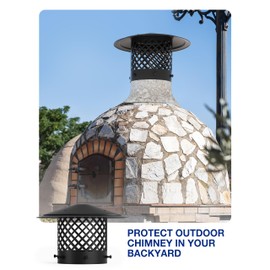 Hahaemall 6 Inch Chimney Cap Round Chimney Cover, Fireplace Chimney Caps for Outside, Chimney Rain Caps, Roof Vent Cap, All Weather, Easy to Install, Black