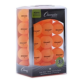Champion Sports 1 Star Table Tennis Ball Pack - Orange Ping Pong Balls, Set of 38, with 40mm Seamless Design - Recreation Table Tennis Equipment, Accessories
