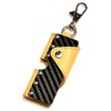 SAMURAI Z1 Men's Compact Key Case, Italian Leather, Carbon, Carabiner