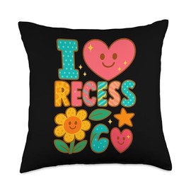 Recess Time I Love Recess Teacher School Playground Throw Pillow