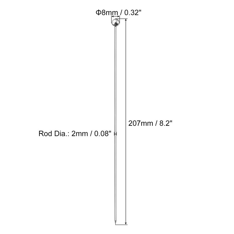 sourcing map Cocktail Toothpicks, 8Pcs 8.2 Inch Stainless Steel Extra