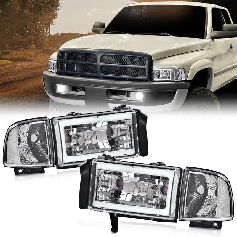 G-PLUS LED Light Bar Headlights w/o Bulbs Compatible with Dodge