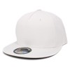 KNW-1471 WHT Plain Classic 5 Panel Snapback Mesh Back Flat