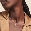 Tewiky Silver Crown Cross Necklace for Women Faith Jewelry Gift