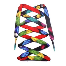 [Teeoff] Flat Printed Shoelaces Shoe Laces for Sneakers Flat Print Shoelaces, Sneakers Shoelaces, Designer Fun Shoestring, Building Block