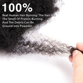EV&ET Tight Afro Kinky Bulk 100 ％ Real Human Hair for Draedlock Hair Extensions, Repair Locs, Twists and Braids 1 Pack