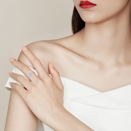 YLT 925 Sterling Silver Birthstone Rings Adjustable Heart Cross April Stone Birth Month Ring Birthstones Jewelry Birthday Gifts for Women