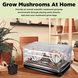 Monotube Mushroom Box, 24 x 15.7 x 13.2in Mushroom Growing Kit Inflatable and Deflatable with 10 Air Ports & Filters for Fresh Air Exchange, Alternative to Mushroom Grow Bag Mushroom Monotube Kit