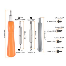 HARFINGTON 44pcs Ring Doorbell Screwdriver Replacement Kit T6 T15 Phillips Slotted Double-Ended Magnetic Screwdrivers for Ring Video Doorbell Replacement Password Reset, Orange