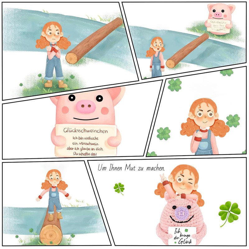 ZHTLTHZ Pocket Hug Lucky Pigs, Creative Knitting Wool, Mini Pig