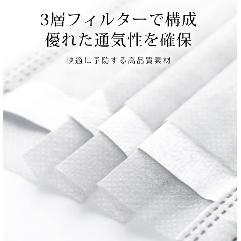 [Bijoubox] マスク プリーツマスク 51枚入 不織布 カラーマスク 血色 カラー 小さめ (小顔)