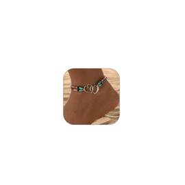 ALRNBY Heart Ankle Bracelet for Women Layered Anklets Stretchy Elastic Beaded Anklets Black/White/Blue Beaded Anklets Boho Trendy CZ Coconut Tree Jewelry Gift (Color1 Colorful)