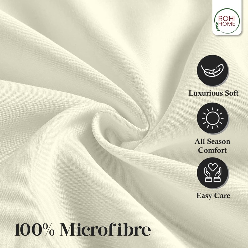 Rohi Cream Single Flat Sheet Microfibre – Ultra-Soft, Durable, and