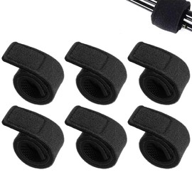 6Pcs Fishing Rod Straps, Black Adjustable Velcro Straps for Fishing Rod Fix, Heavy Duty Velcro Cable Ties, Pole Fishing Accessories, Reusable Securing for Fishing Rod Organize