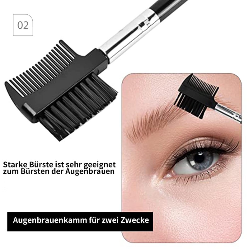 Perfect Eyebrow Set - 9 Pieces with Tweezers, Brow Pencil,