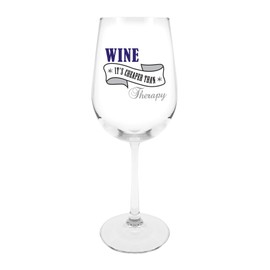 Santa Barbara Design Studio JKC Studio Wine Glass, Cheaper Than Therapy, Clear