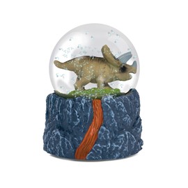 Water Globe - Triceratops from Deluxebase. Dinosaur Snow Globe with Resin Figurine and Moulded Base. Great home decor, ornaments and gifts. (Design randomly selected from 2 colours)
