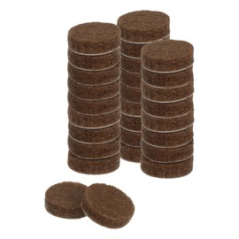 uxcell Round Felt Furniture Pads, 28Pcs 0.4" Dia x 0.12" Thick Adhesive Backed Felt Non-Slip Anti-Scratch Felt Pads Chair Leg Protectors for Protecting Hardwood Floor, Brown