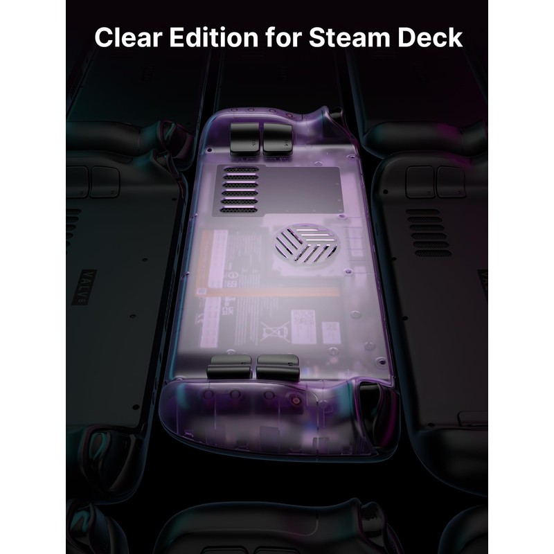 JSAUX Transparent Back Plate Compatible with Steam Deck OLED/LCD, DIY