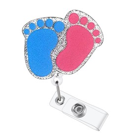 Labor and Delivery Badge Reel, Retractable Nicu Nurse Badge Reel, Cute RN LPN Badge Holder, Nursing Student ID Badge Clip, Baby Feet Badge Reels, CNA MA Medical Worker Nurse Accessories for Work