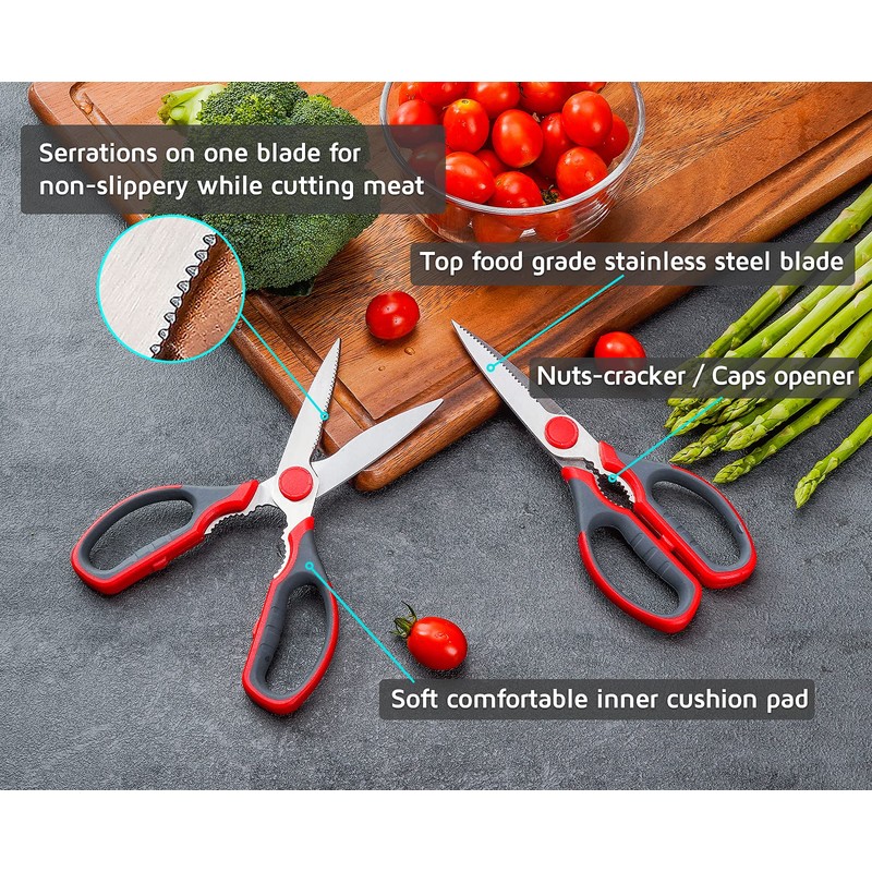 WELLSTAR Kitchen Scissors Multifunctional Meat and Vegetable Scissors for Household
