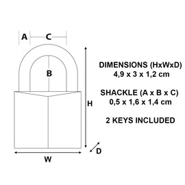 Master Lock 130EURD Key Padlock with Brass Body, Gold, 4,9 x 3 x 1,2 cm
