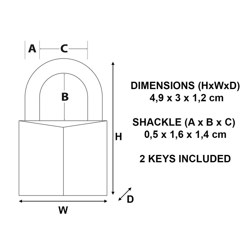 Master Lock 130EURD Key Padlock with Brass Body, Gold, 4,9