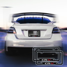 2PCS License Plate Frames Compatible with Honda CRV Cars, Universal Aluminum Alloy Car License Plate Holders with 4 Holes for CR-V Owners（It Will not Cover The License Plate）