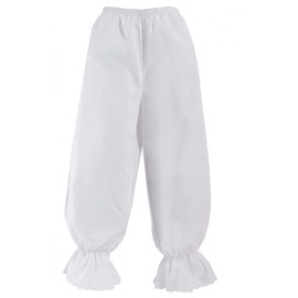 PartyXPeople ¾ Hexenhose Damen| viktorianische Rüschenhose| Pumphose Verkleidung Liebestöter| weiß 10327-44